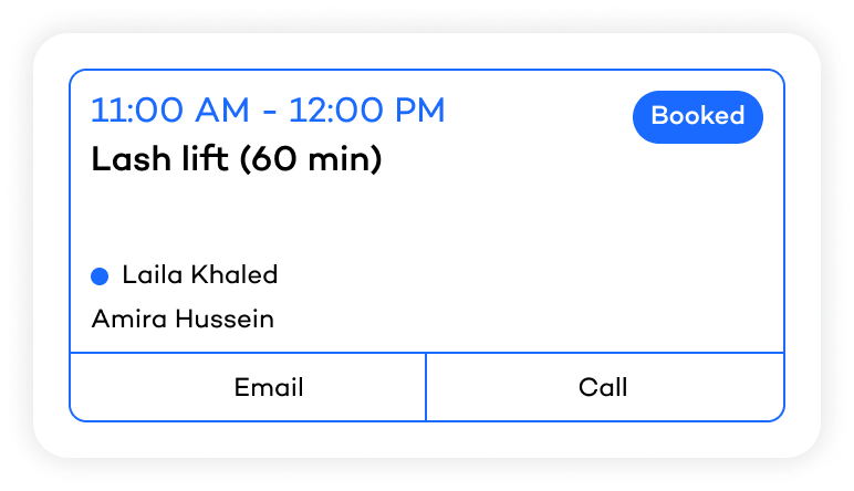 English service card booked